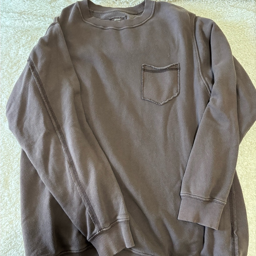 Aerie Brown Sweatshirt with Pocket